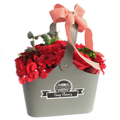 Beautifully Packed In Gift Basket Red Body Soap Flowers, Perfect Wedding Gift, Birthday Gift, Christmas Stocking Filler.