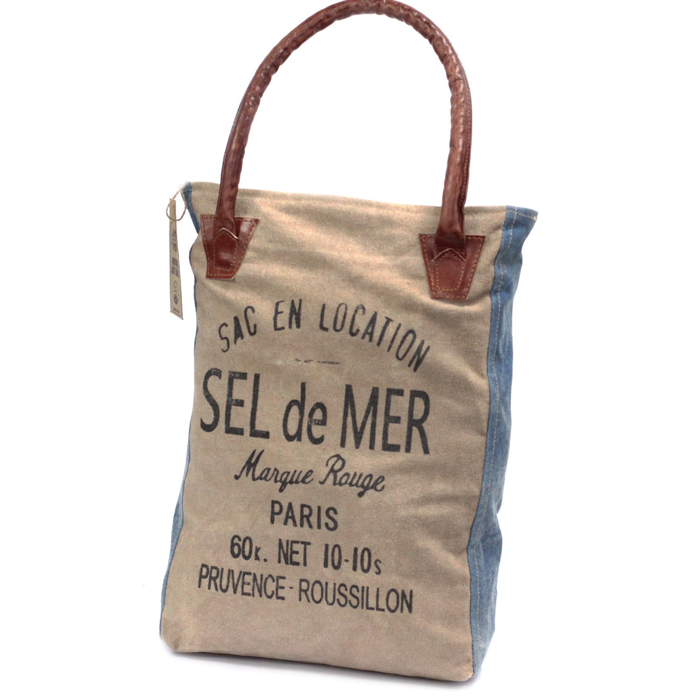 Women's Cotton Leather Vintage Shoulder Shopper Bag -Sel Del Mar