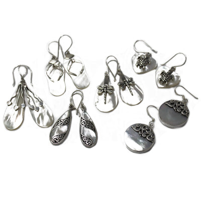 Shell & Silver Heart Turtle Design Women's Earrings.