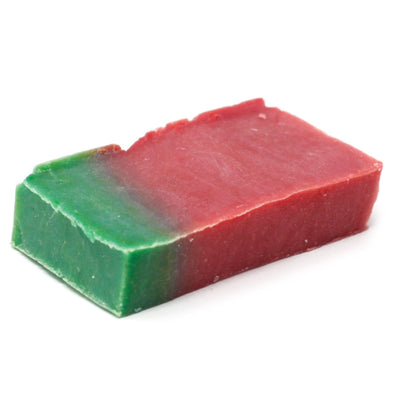 Watermelon Paraben Free Olive Oil Body Soap Loaf And Slices.