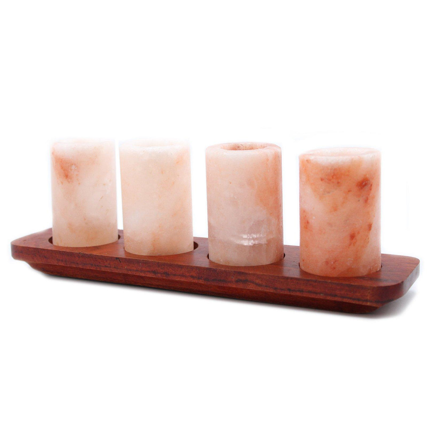 Set of 4 Himalayan Salt Shot Glasses With Wooden Serving Tray, Christmas gift