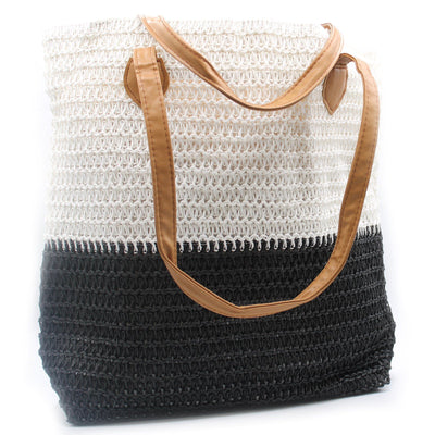 Back To The Bazaar Large Black And White Women's Shopper Bag.