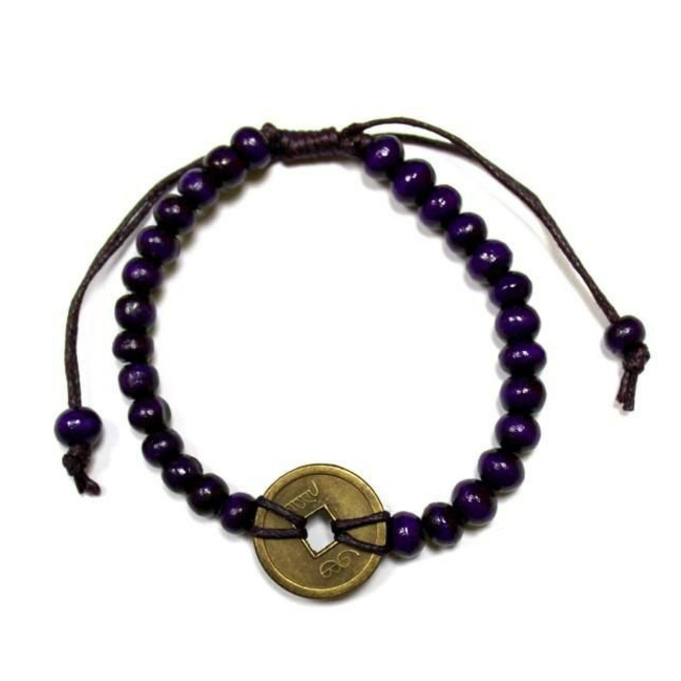 Women's Purple Good Luck Coin Of Fortune Feng-Shui Bracelets.