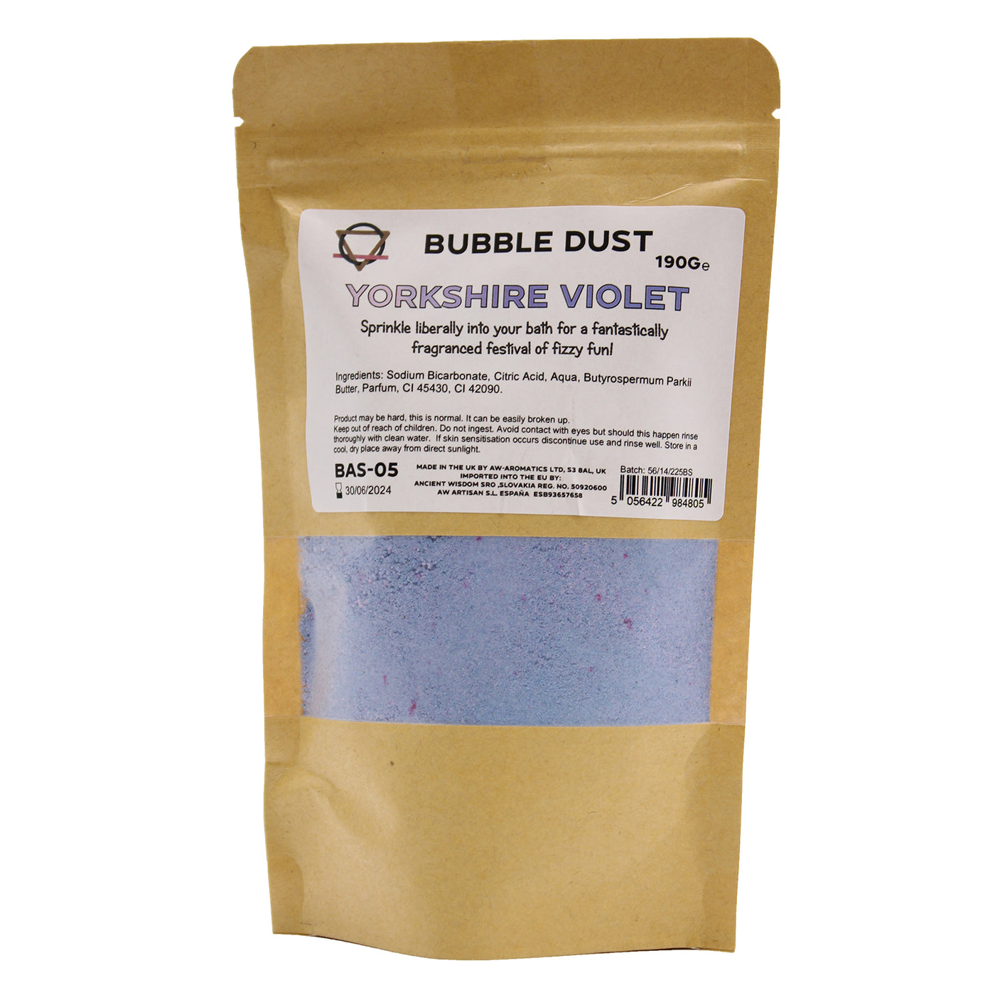 Shea Butter Festive Purple Fragrance Bubble Bath Dust - Yorkshire Violet.