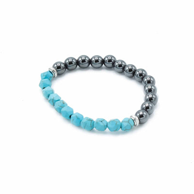 Unisex Faceted Gemstone Magnetic Turquoise Bracelet.