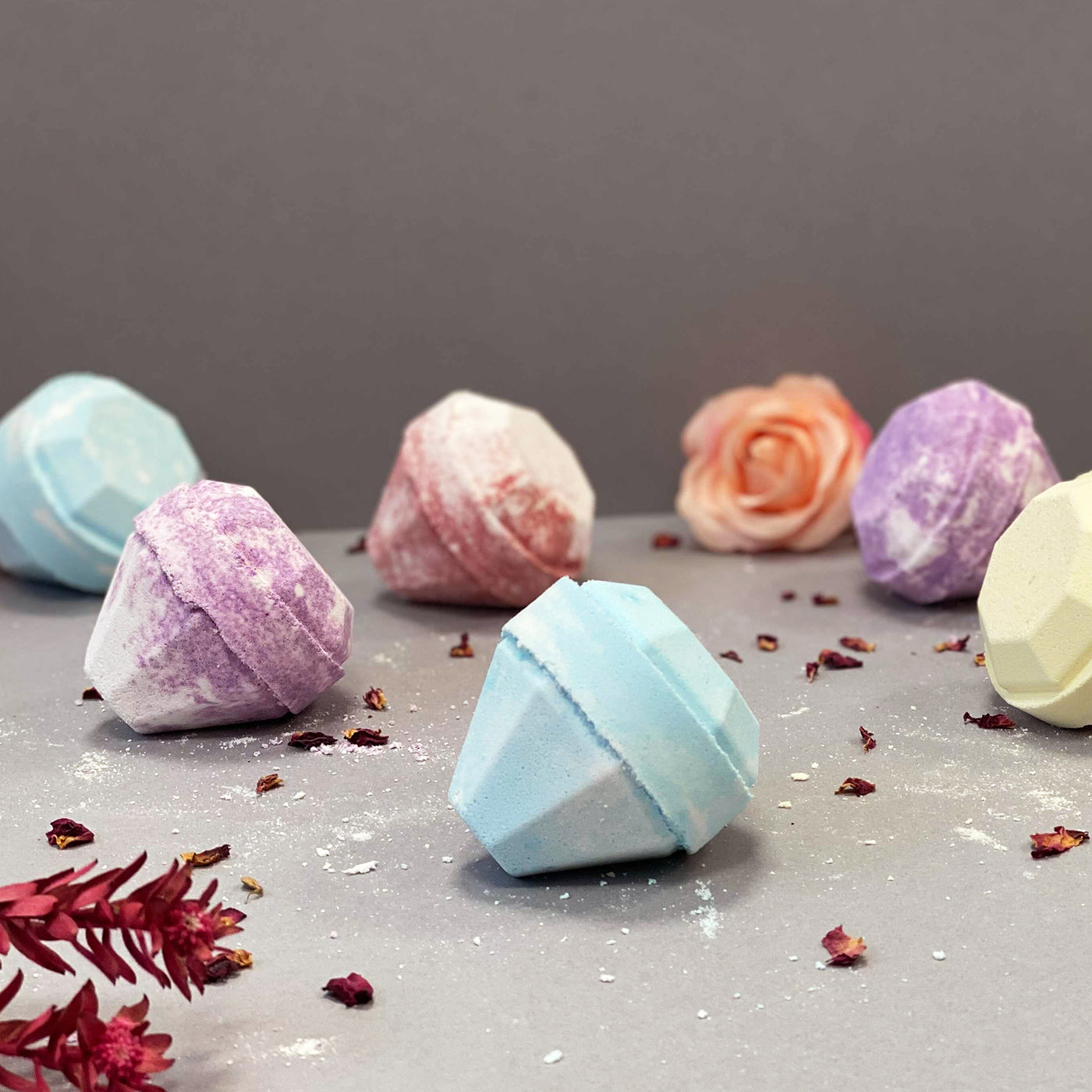 Large Gemstone Pink Orchid Bath Bombs