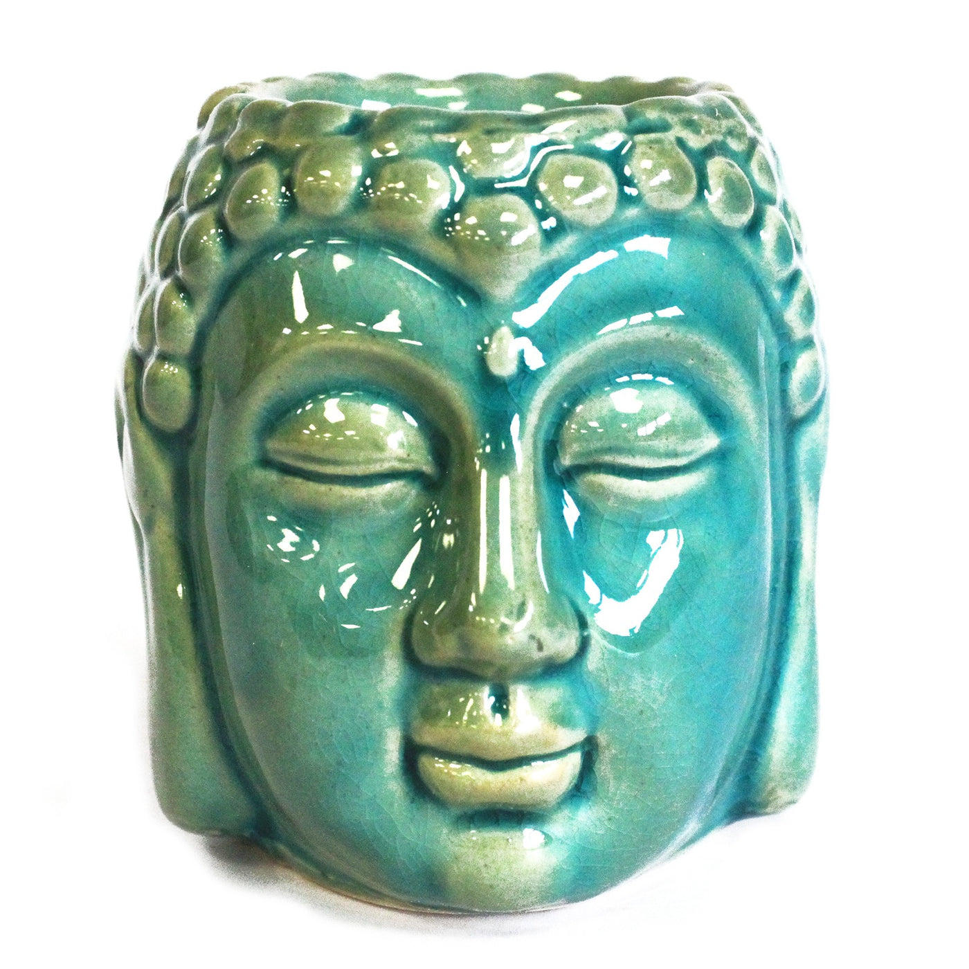 Blue Glazed Buddha Head Wax Melts And Oil Burner.