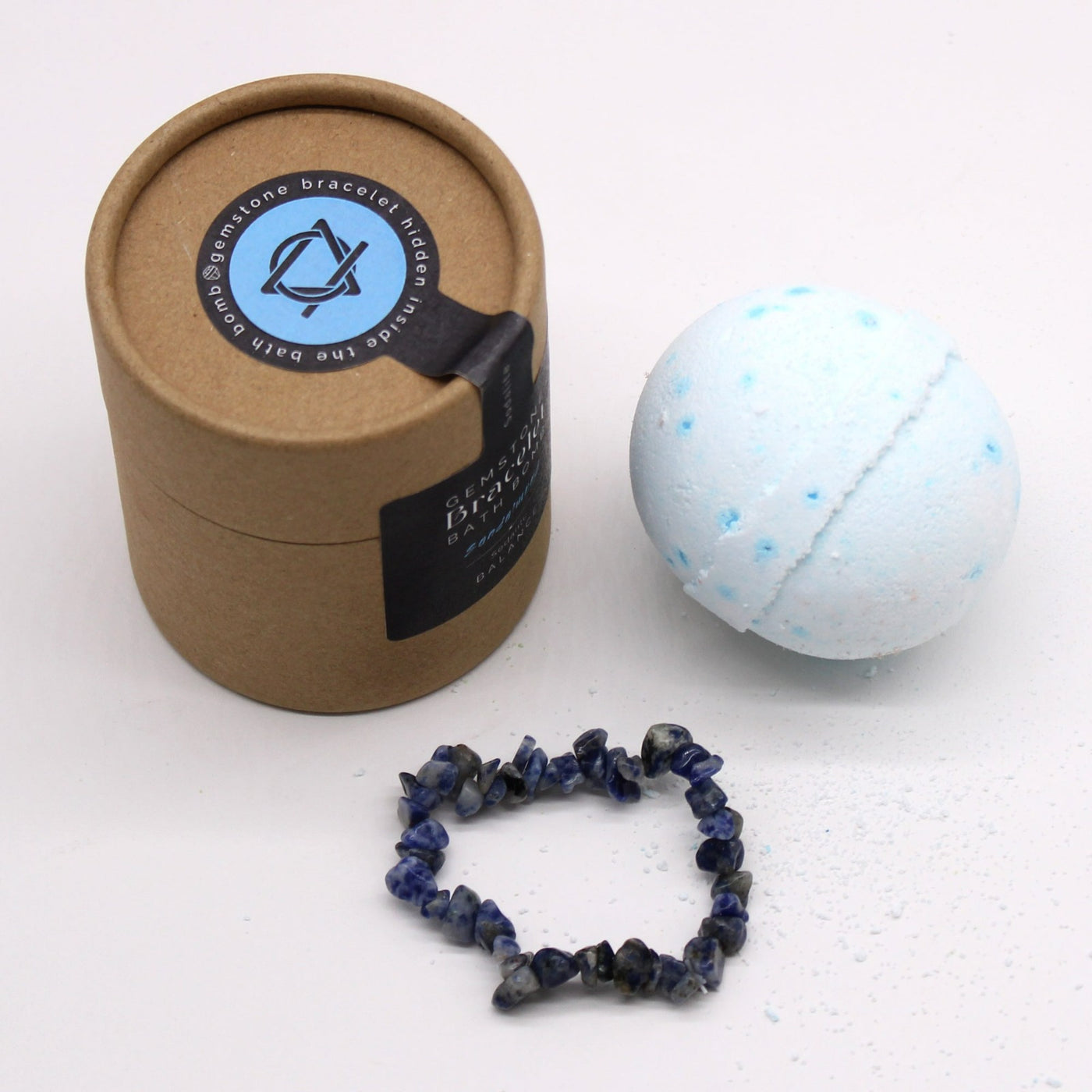 Bath Bomb Gift With Sodalite Gemstone Bracelet. 