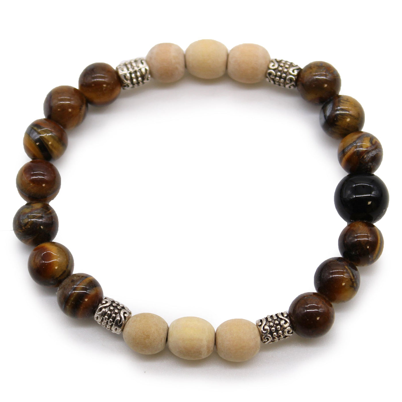 Strength Women's Bracelet With Stone Glass And Wooden Beads