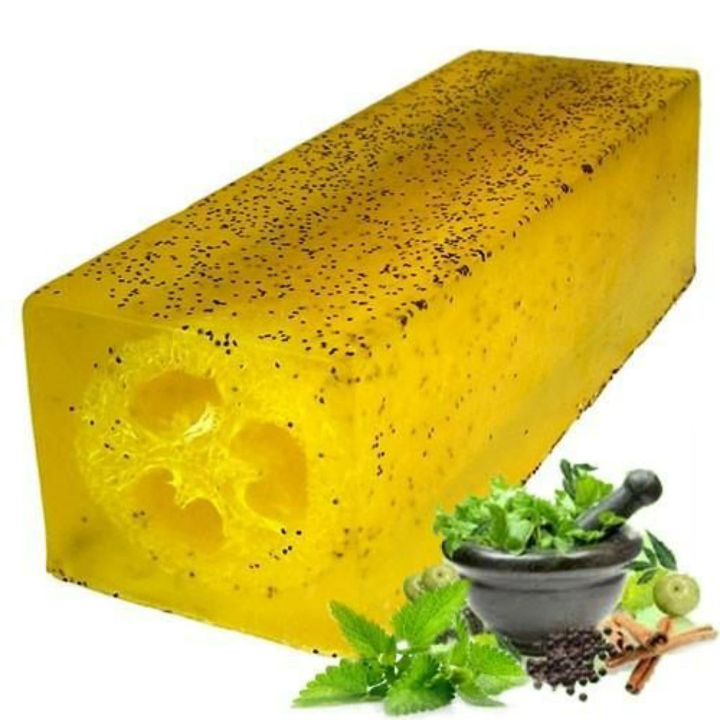 Loofah Exfoliating Soap Loaf - Peppermint & Herb Scrub 1.5 kg.