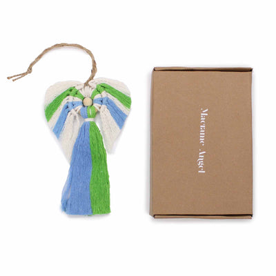 Hanging Colourful Cotton Macramé Angel in Gift Box - Harmony.