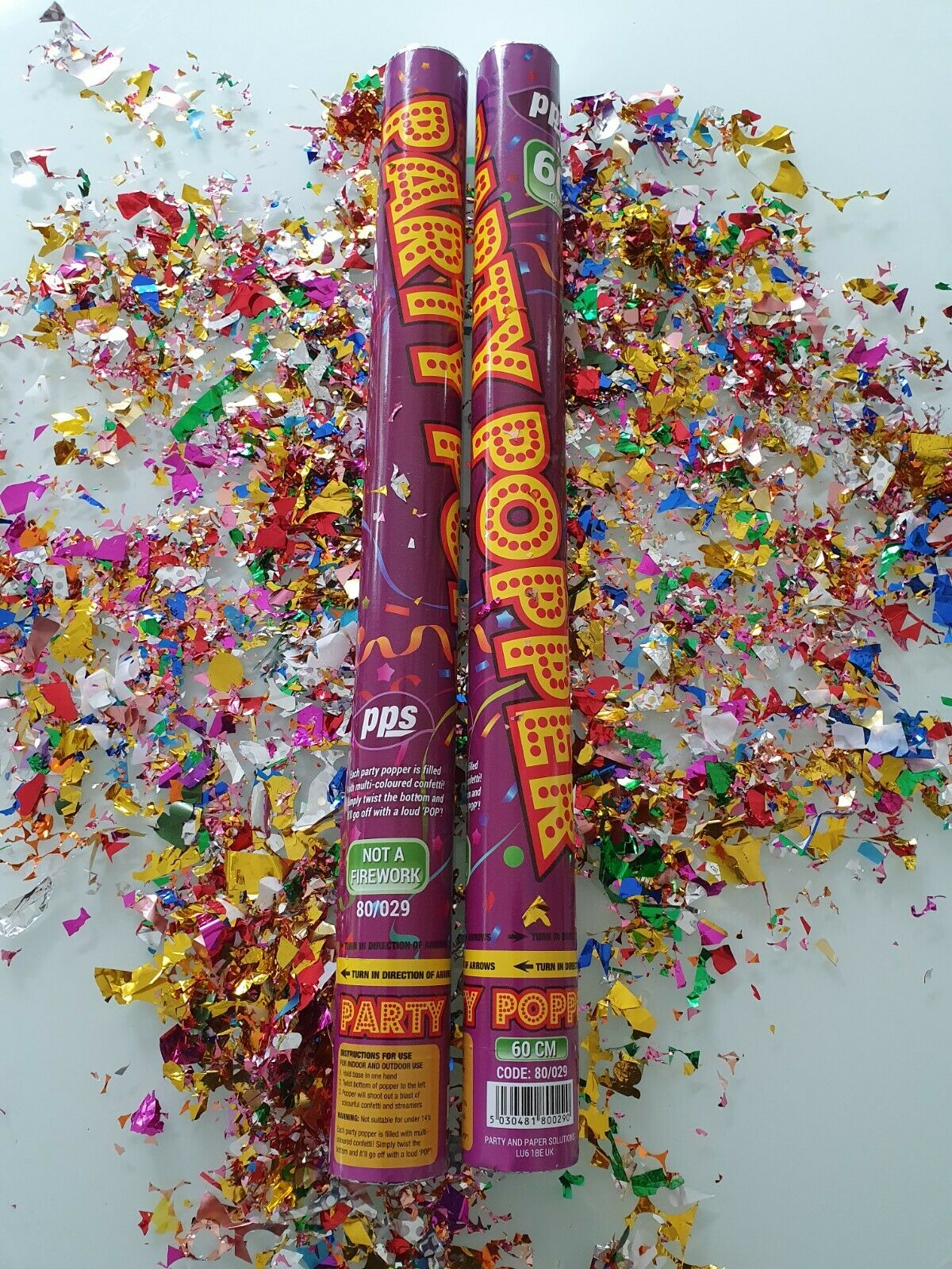 Colourful Confetti Cannon Party Poppers 60CM 
