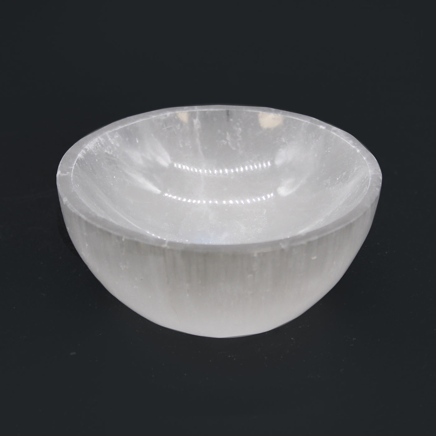 Small Selenite Round Bowl For Fruit And Snacks. 