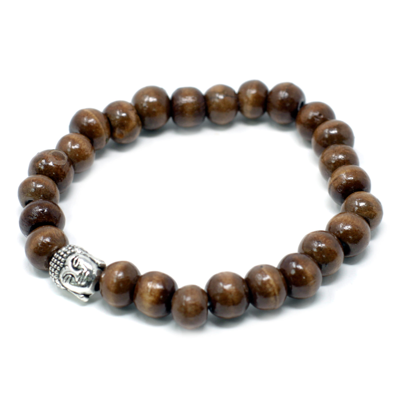 Dark Wooden Beads & Buddha Unisex Bracelet