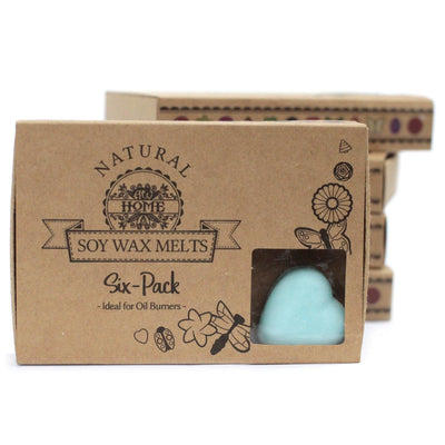 Box of 6 Mint Blue Heart Shaped Wax Melts - Nag Champa.