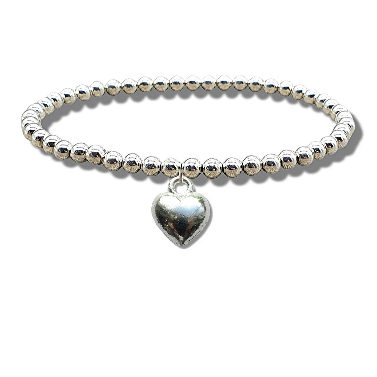 Silver Beaded Charm Women's Bracelet