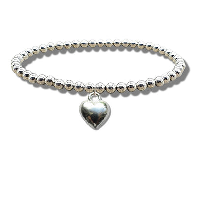 Silver Beaded Charm Women's Bracelet