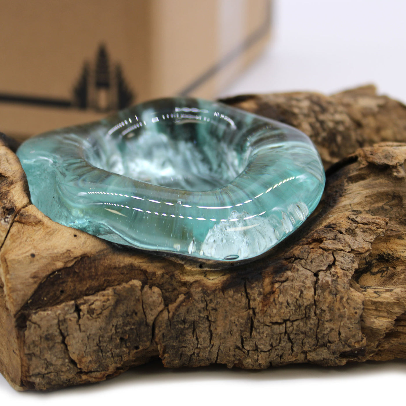 Glass And Wood Natural Ecological Single Tealight Holder