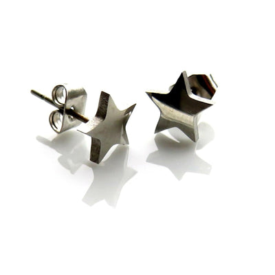 Star Stud Hypoallergenic Stainless Steel Silver Earrings.
