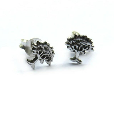 Sterling Silver Tree Stud Earrings With Love Message Card.