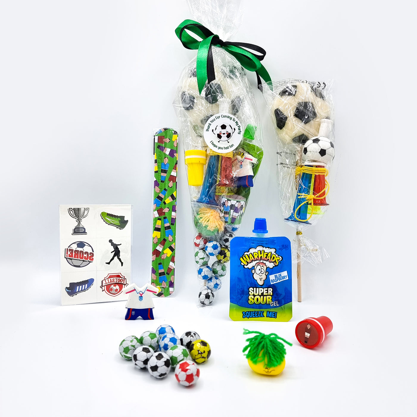 Extra Large Pre Filled Football Cone Shaped Children's Football Party BagsFor Favours With Toys And Sweets.