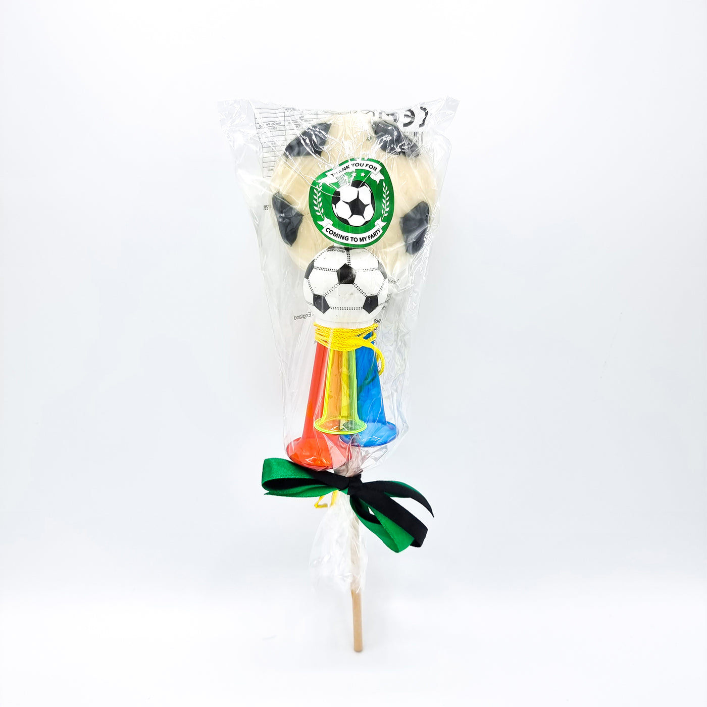 Large Football Lollipop Candy With Triple Whistle Football Party Favours.