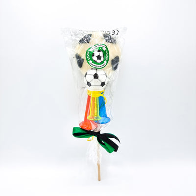 Large Football Lollipop Candy With Triple Whistle Football Party Favours.