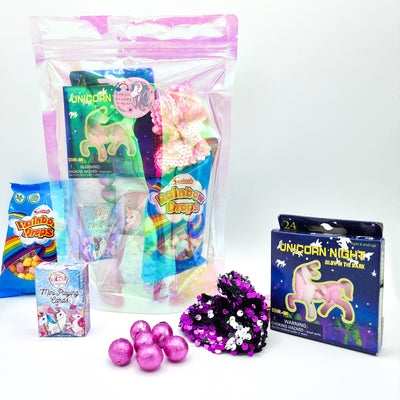 Pre Filled Unicorn Birthday Party Goody Bags With Toys And Sweets, Party Favours For Girls.