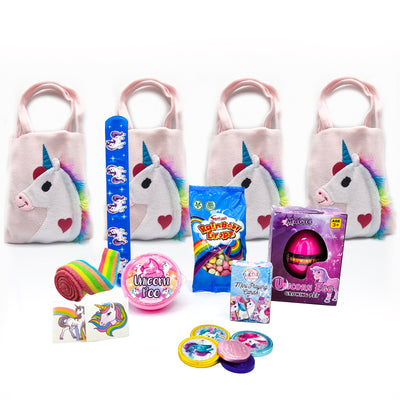 Pre Filled Rainbow Unicorn Party Bags, Party Favours For Girls With Slime, Putty, Toys, And Sweets.7