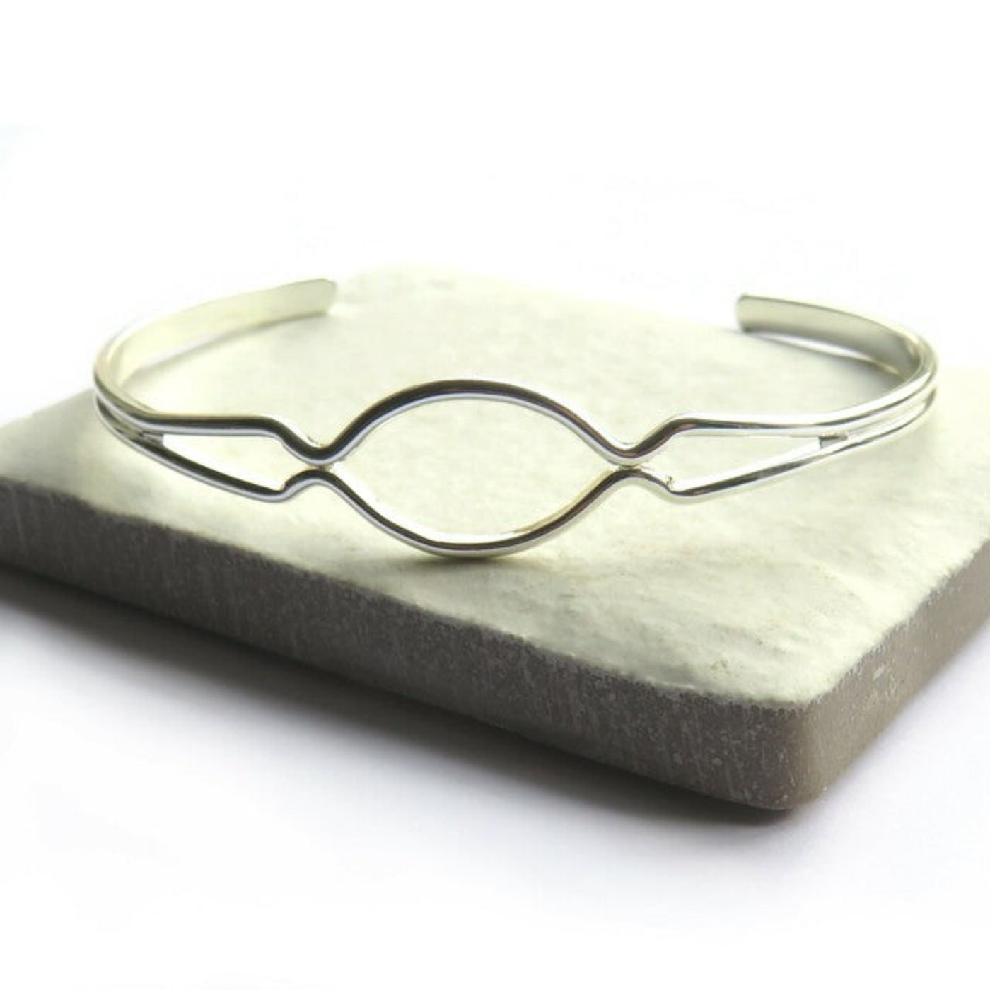 Women's Silver Plated Hope Bangle In Gift Box.