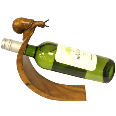 Suar Wood Snail Balance Wine Holder.