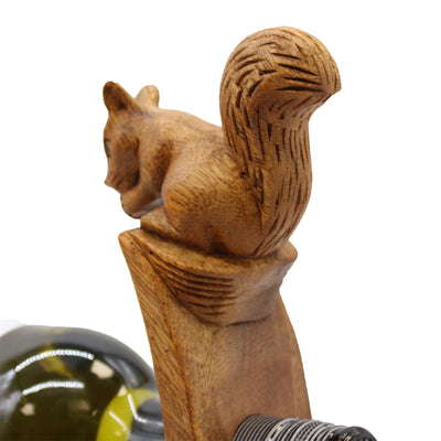 Suar Wood Squirrel Balance Wine Holder.