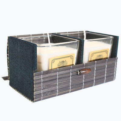 Double Bamboo Storage Box For Candles And Gifts.