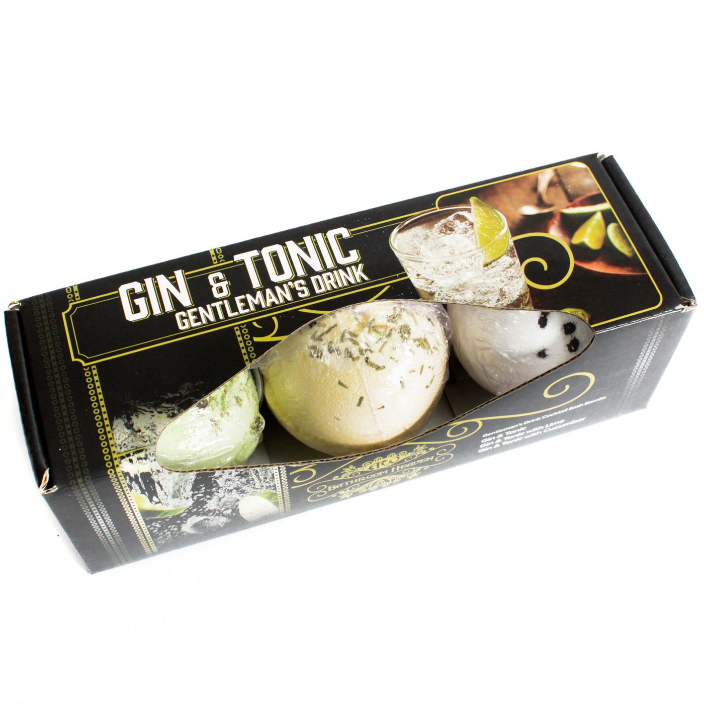 Set Of Three Luxury Gin And Tonic Bath Bombs Gift Set.