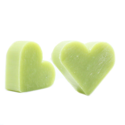 10x Green Heart Shaped Paraben Free Fragranced Guest Soaps - Green Tea.
