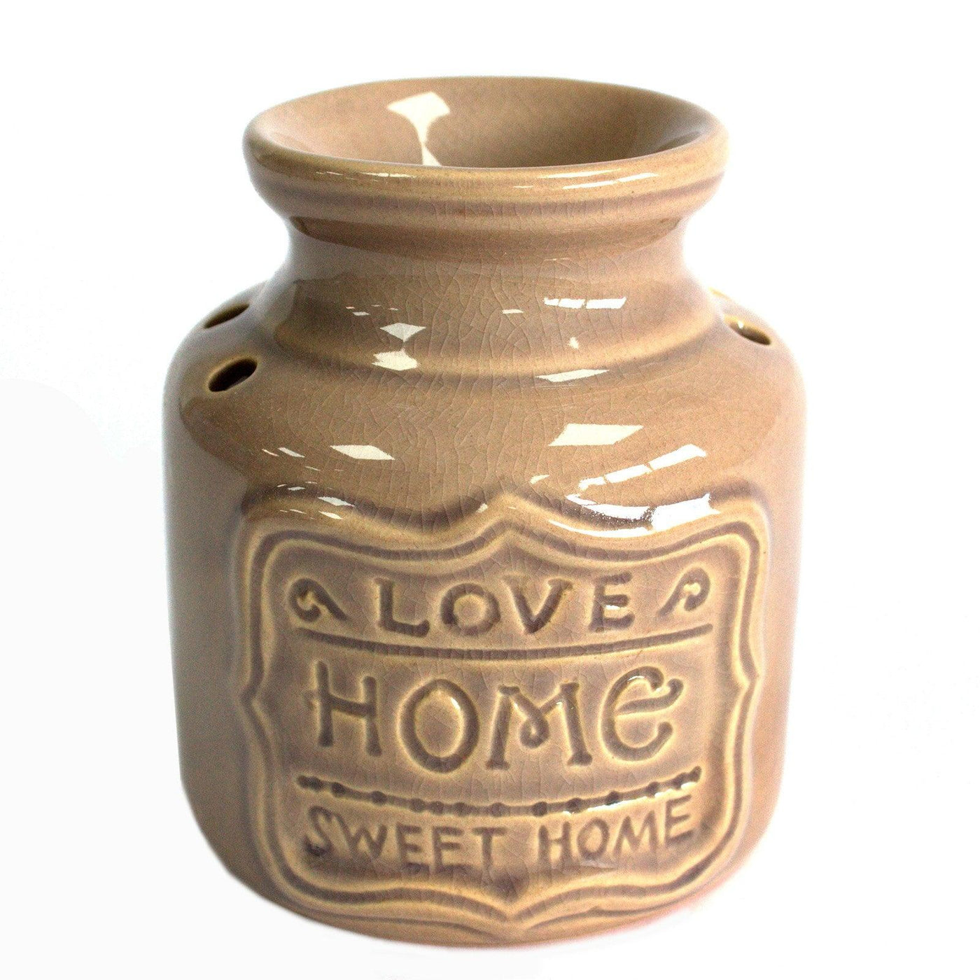 Grey Ceramic Vintage Country Oil And Wax Melts Burner - Love Home Sweet.