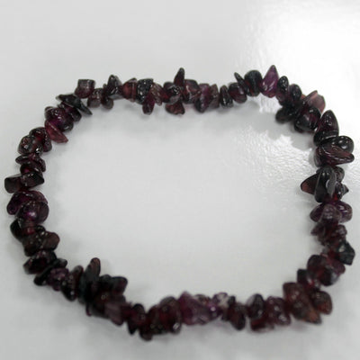 Unisex Chipped Black Agate Gemstone Bracelets.