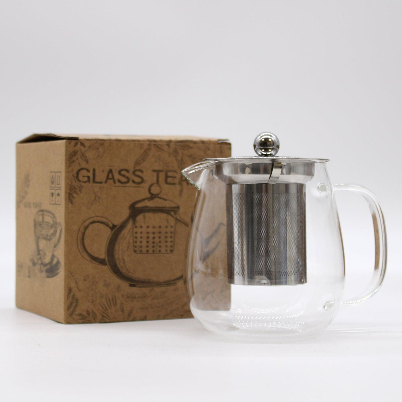 Infuser Contemporary Glass Stainless Steel Teapot - 550ml