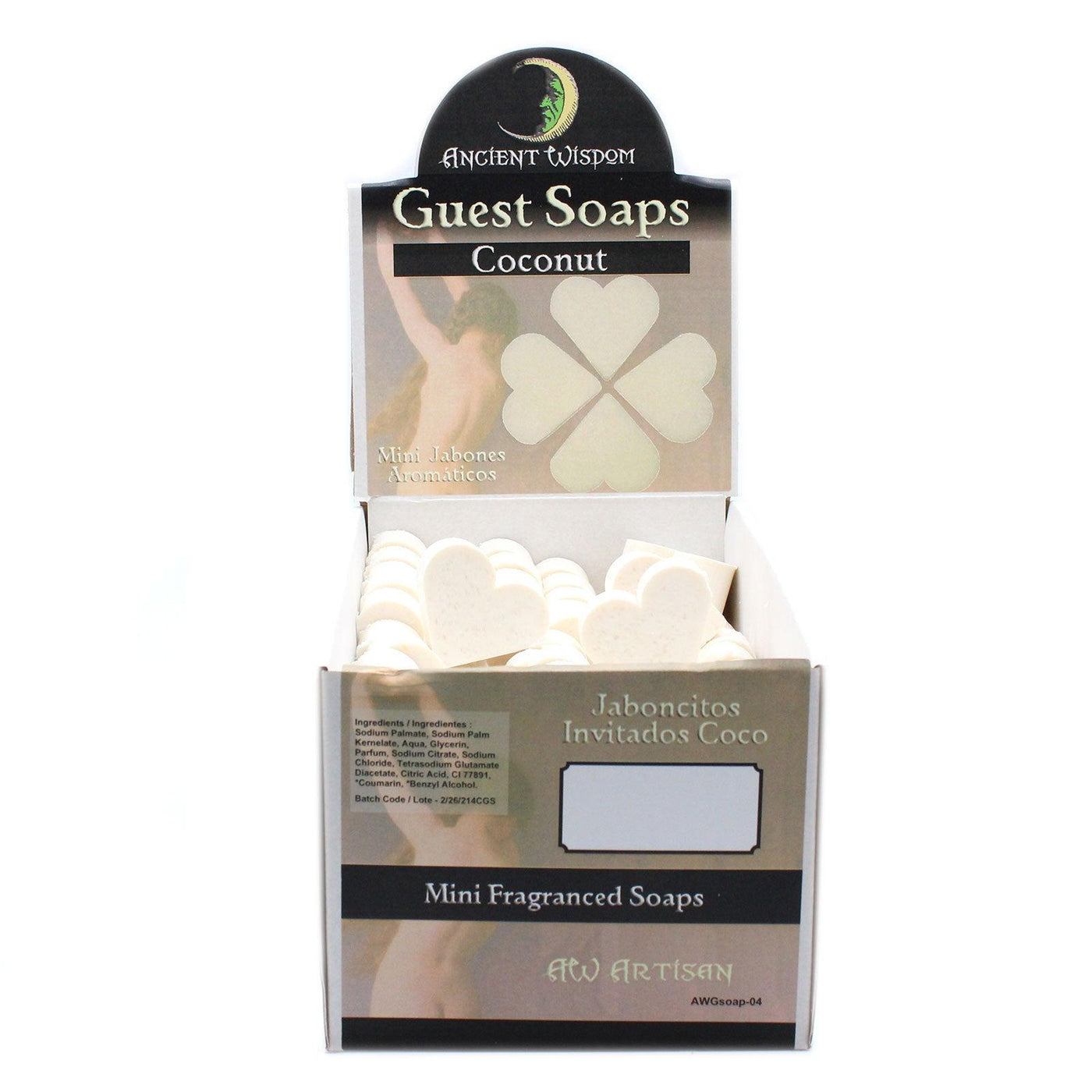 10x Green Heart Shaped Paraben Free Guest Soap - Coconut.