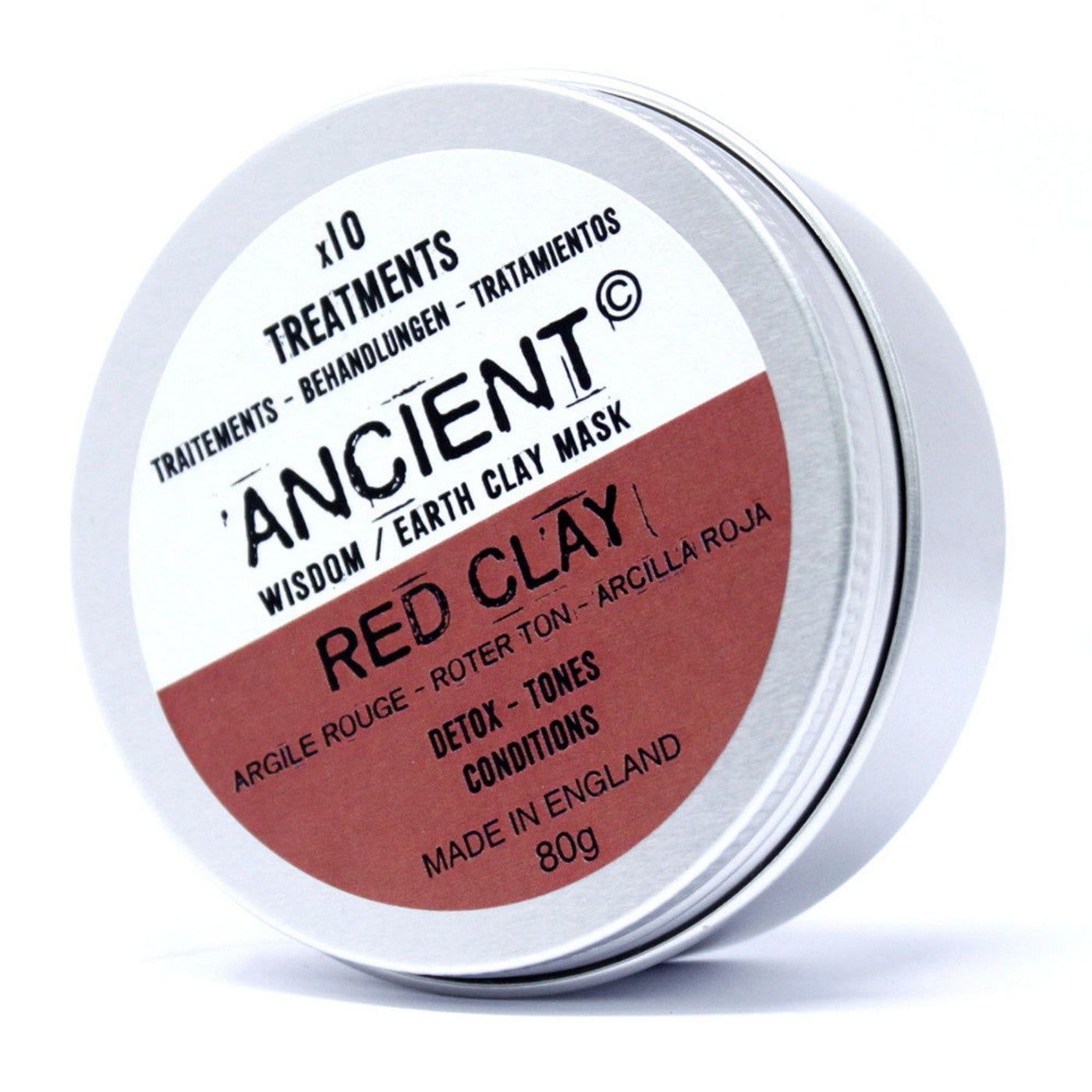 Red Kaolin Detoxifying Clay Face Mask In The Tin - 80g.