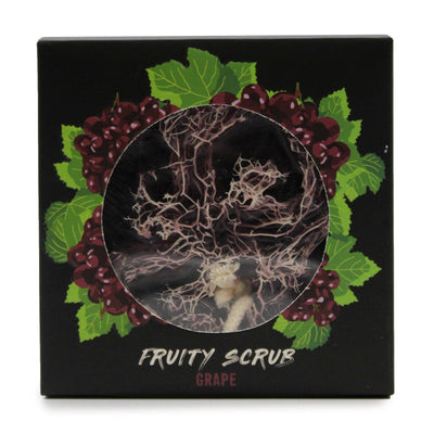 Gift Boxed Fruity Scrub Soap On A Rope -Purple Grape.