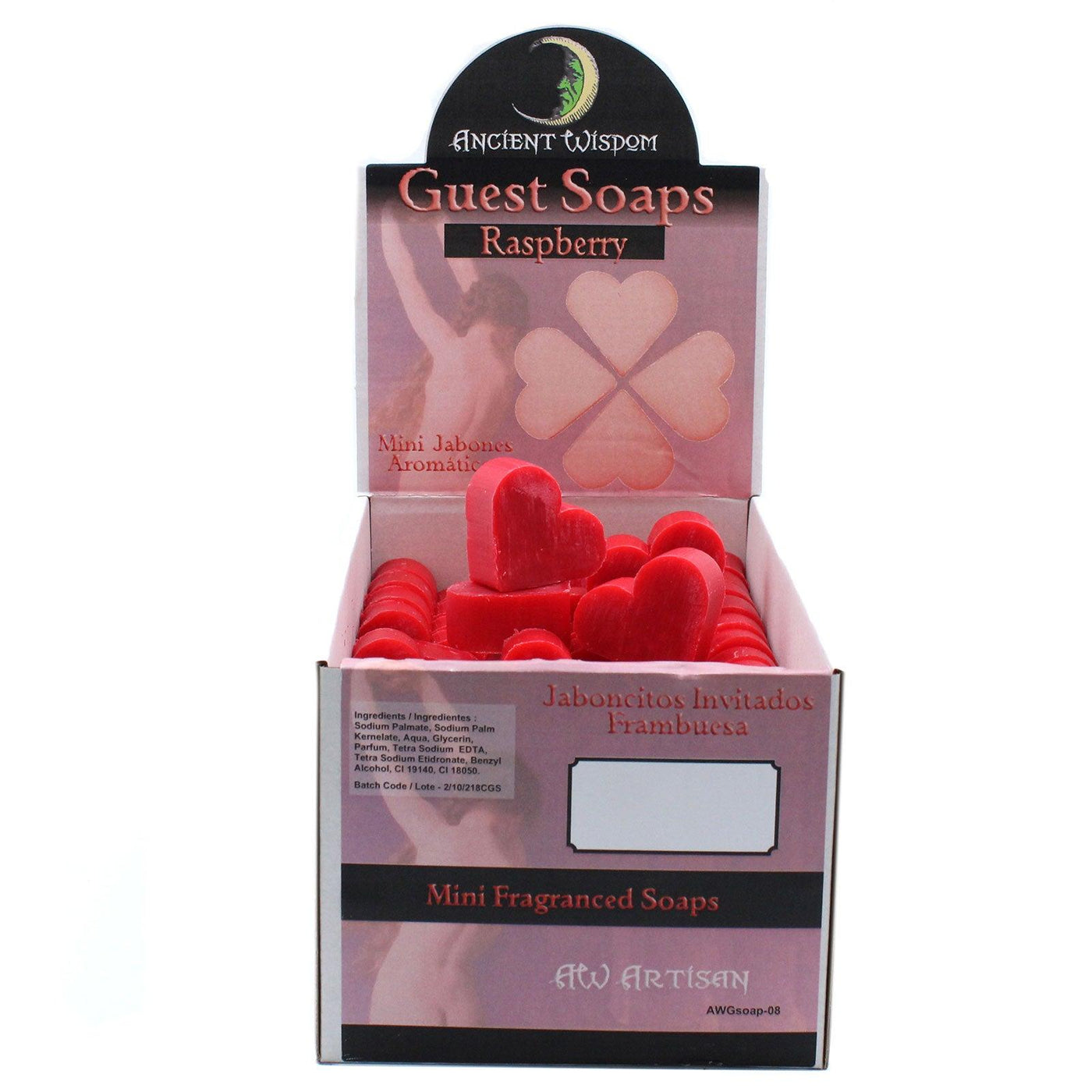 10x Red Heart Shaped Paraben Free Guest Soap - Raspberry.