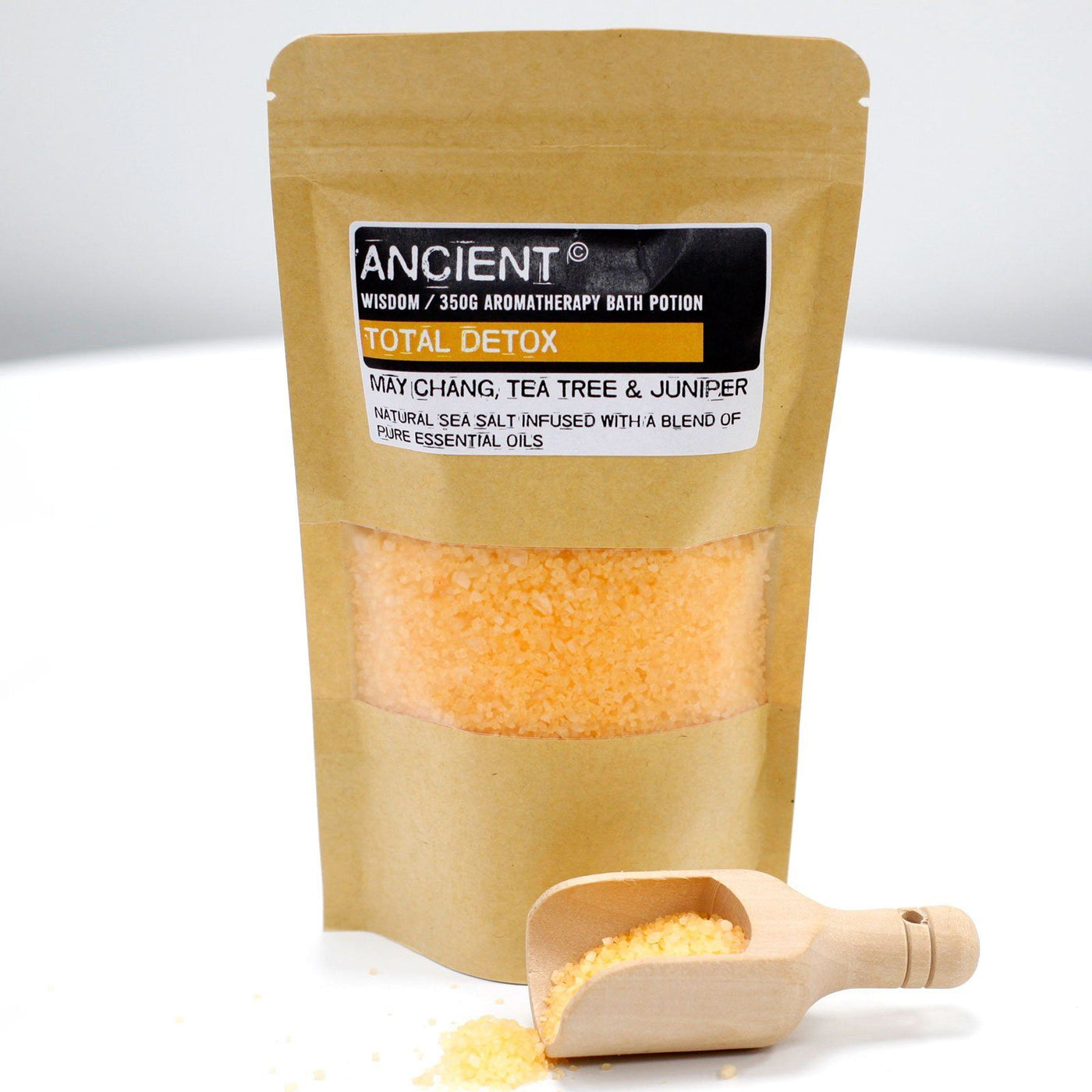 Aromatherapy Essential Oils & Sea Salt Bath Potion in Kraft Bag 350g Total Detox.