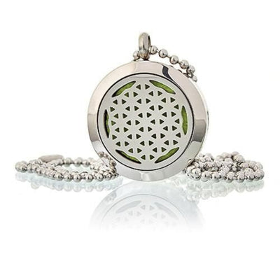 Aromatherapy Essential Oil Diffuser Flower of Life Necklace - 25mm.