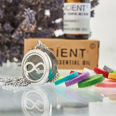 Aromatherapy Essential Oils Diffuser Infinity Love Necklace 25mm.
