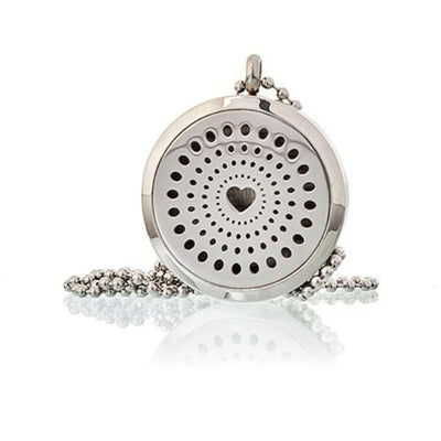 Aromatherapy Diffuser Necklace - Diamonds Heart 30mm.