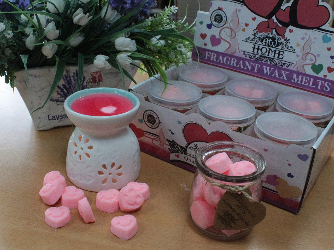 Natural Soy Fragrance Oil Heart Wax Melts - Classic Rose.