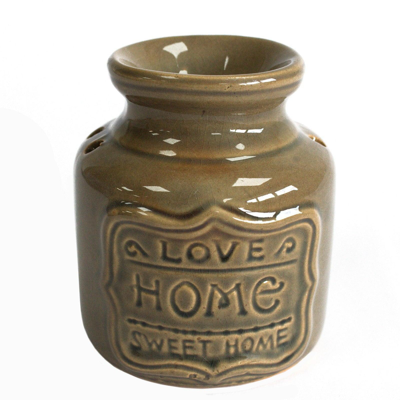 Blue Stone Ceramic Vintage Country Oil And Wax Melts Burner - Love Home, Sweet Home.