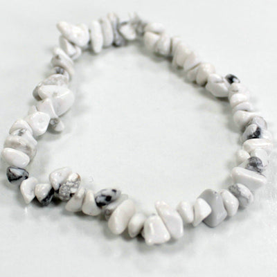 Unisex Chipped White Jasper Gemstone Bracelets.
