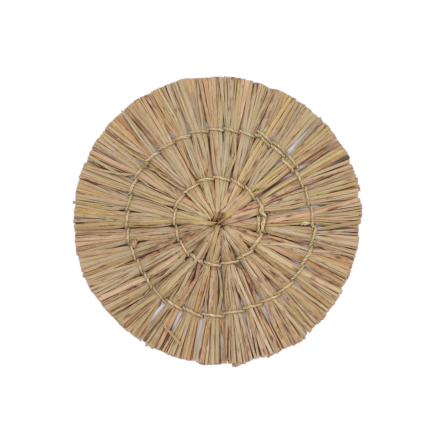 Set Of 6 Bohemian Round Natural Black Seagrass Wall Art In Natural & Smoked Black Colors .